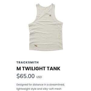 Tracksmith White Mesh Racerback Running Tank Top Size Small
